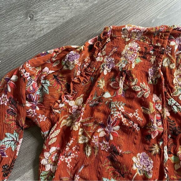 Farmers Market By One World Floral Blouse Boho 3X Plus - Picture 4 of 8